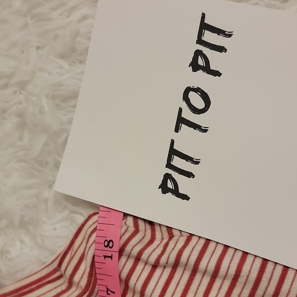 Pink Rose Large Red And White Striped Sleeveless Tank Top - Picture 7 of 8
